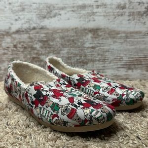 TOMS Belmont Glacier Grey Holiday Sweater Dogs *NWT*